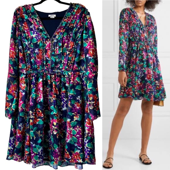 JASON WU Dress Motion Floral Silk Trim A-Line Multicolor Large Burnout Fabric - Picture 2 of 16